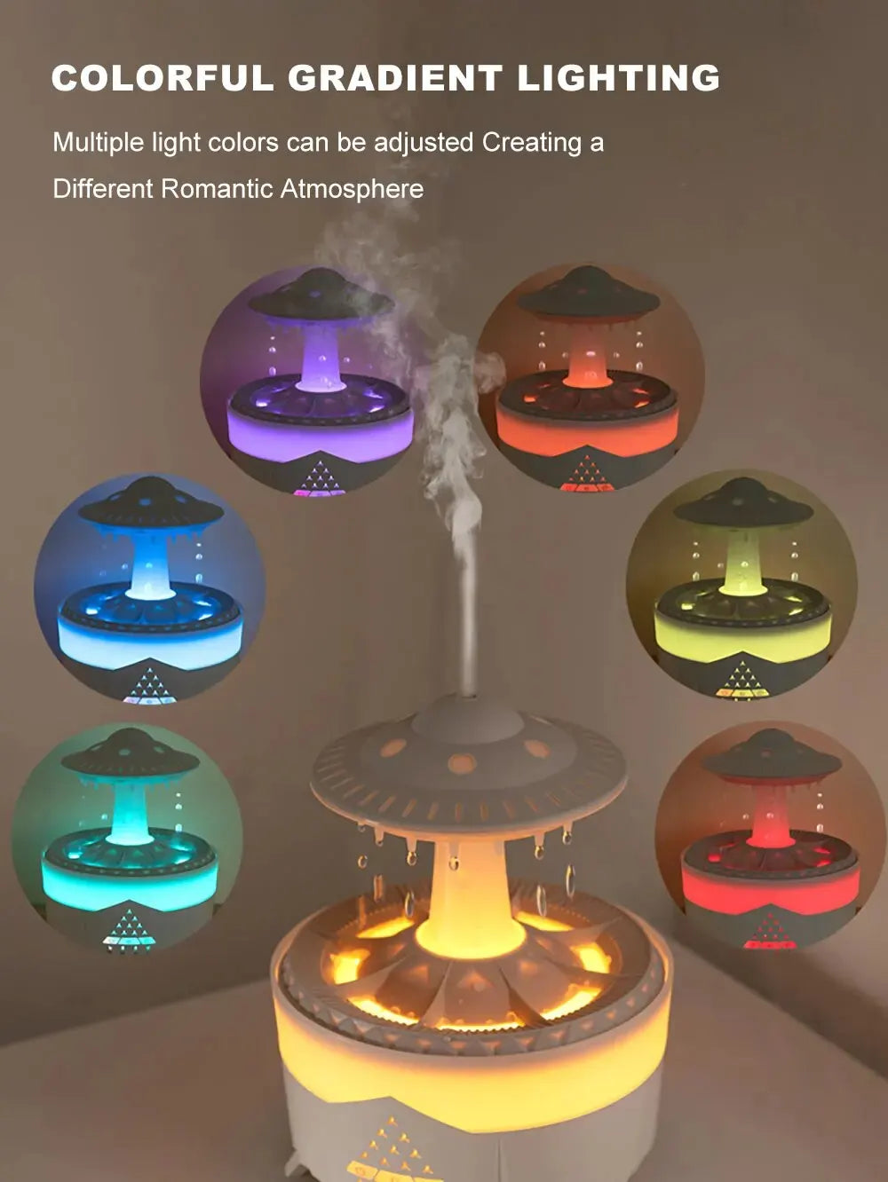 Ultrasonic Ufo Air Humidifier & Aromatherapy Diffuser with Remote Control - Enhance Your Space with Essential Oil Fragrance